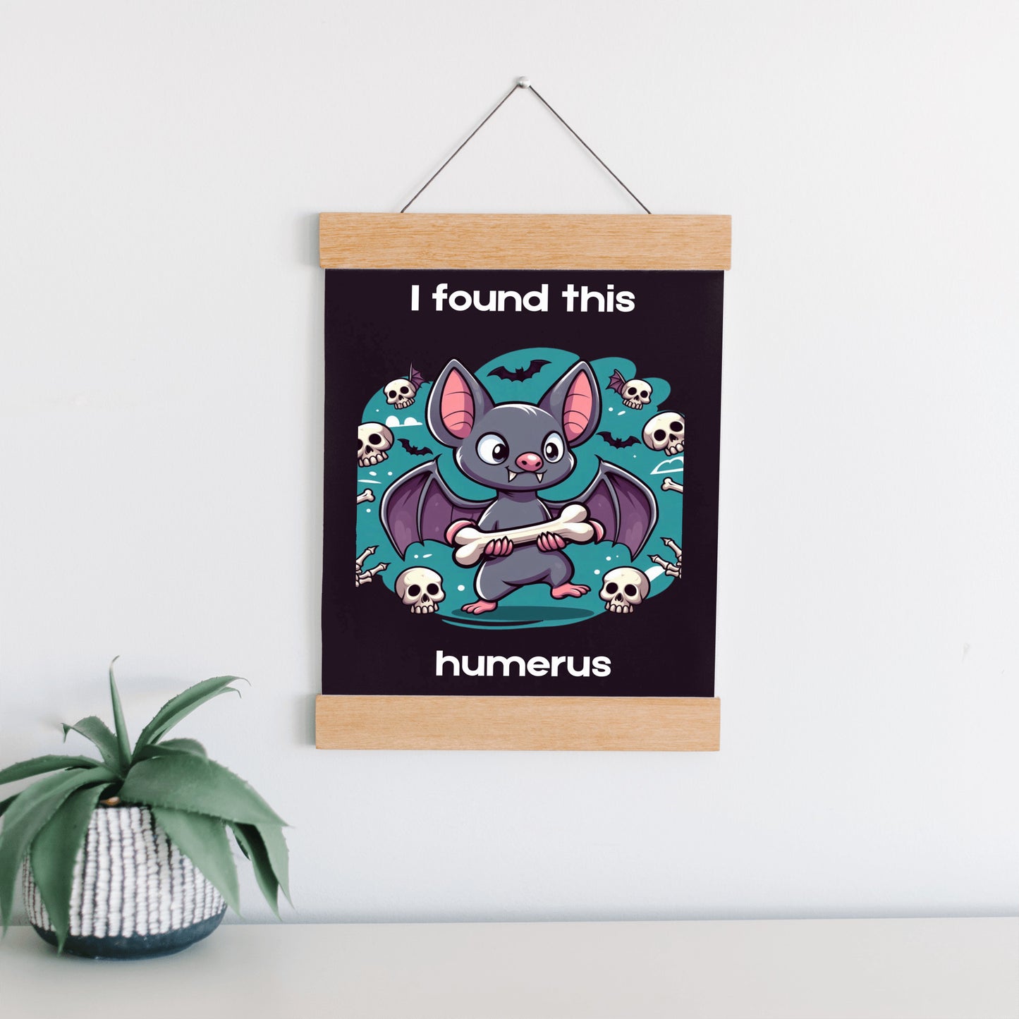 I Found This Humerus- Hanging Canvas Black- Background