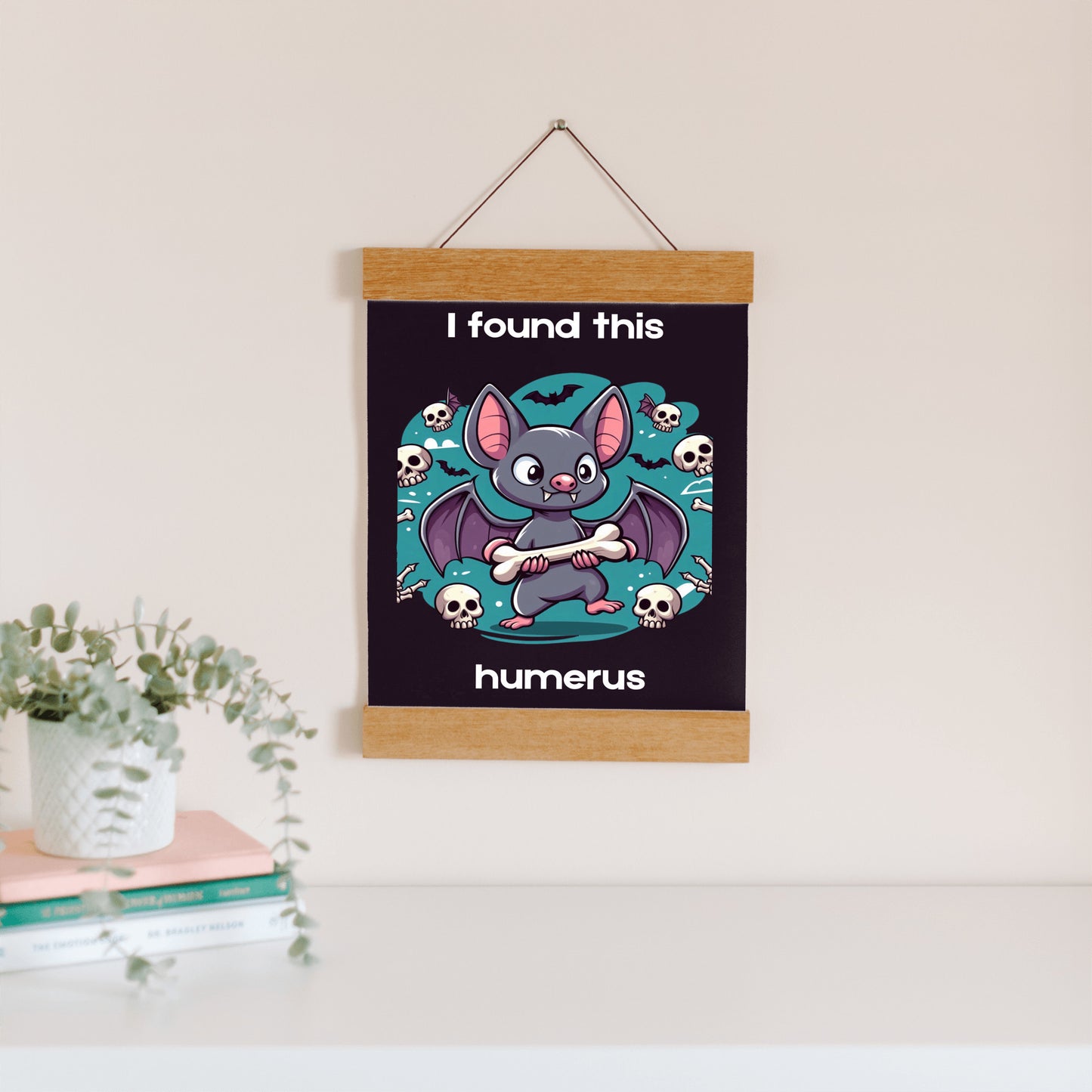 I Found This Humerus- Hanging Canvas Black- Background