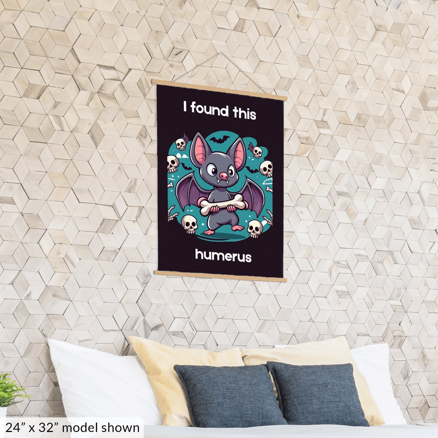 I Found This Humerus- Hanging Canvas Black- Background