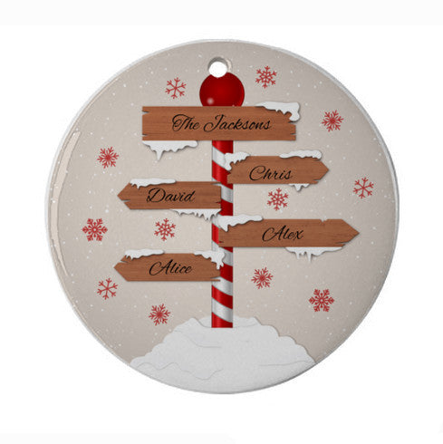 Christmas Sign Personalized Ceramic Ornament