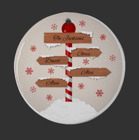 Christmas Sign Personalized Ceramic Ornament