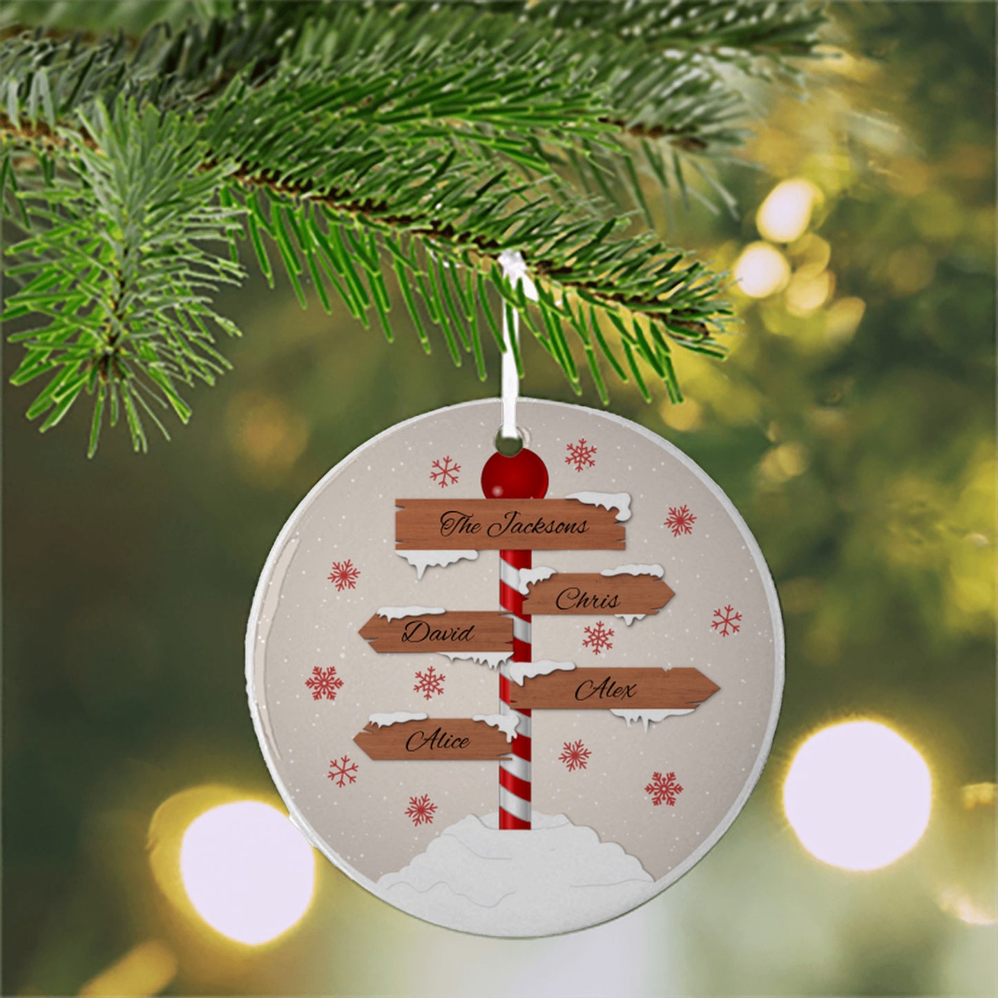 Christmas Sign Personalized Ceramic Ornament