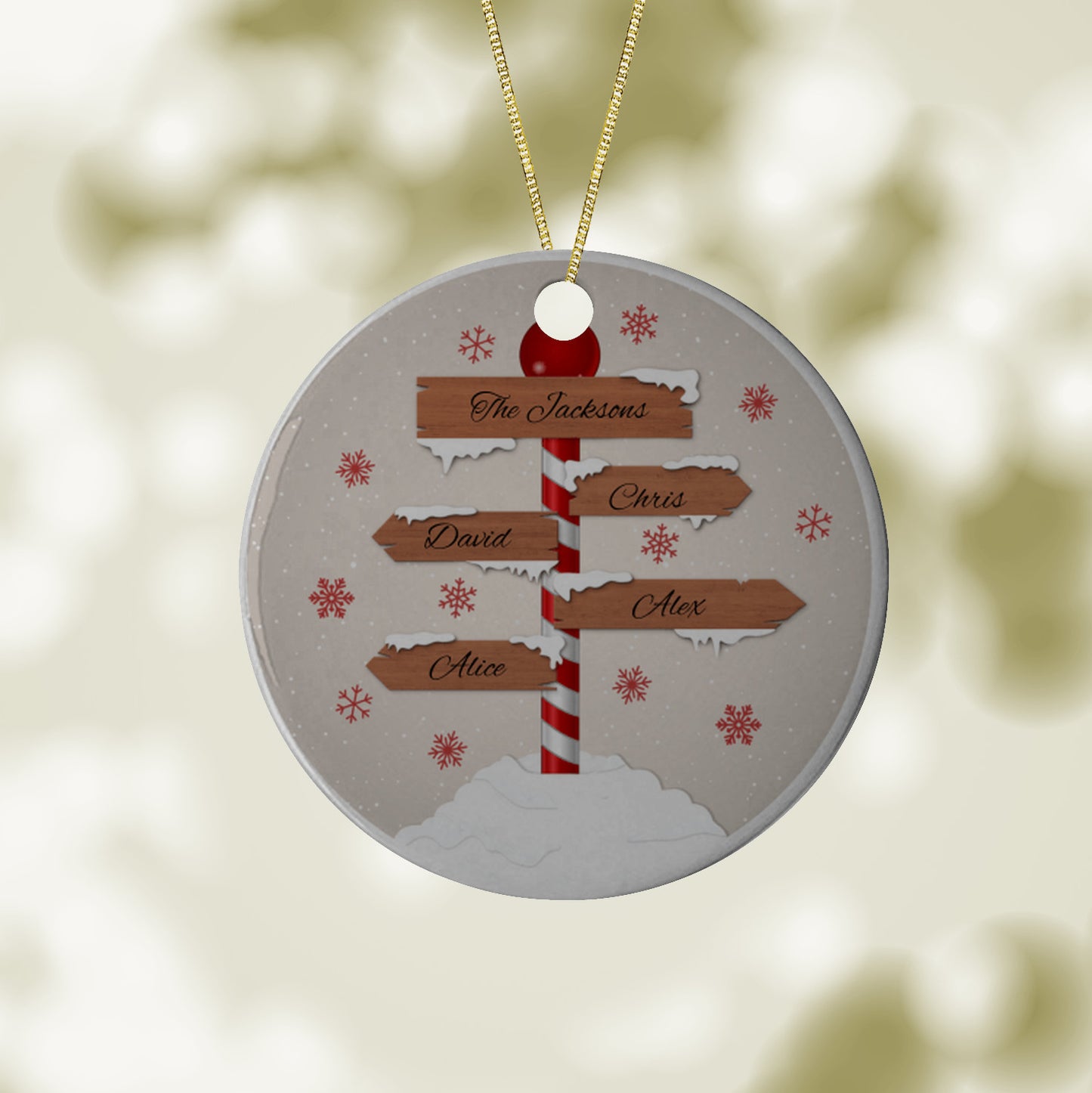 Christmas Sign Personalized Ceramic Ornament