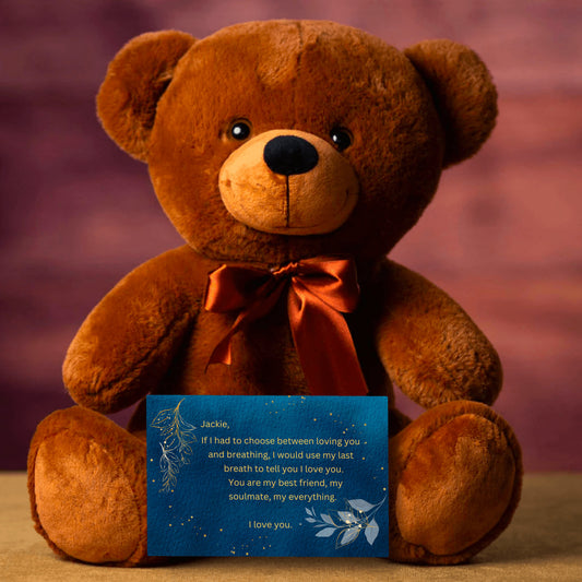 "If I Had to Choose"- Teddy Bear with Personalized Canvas Card