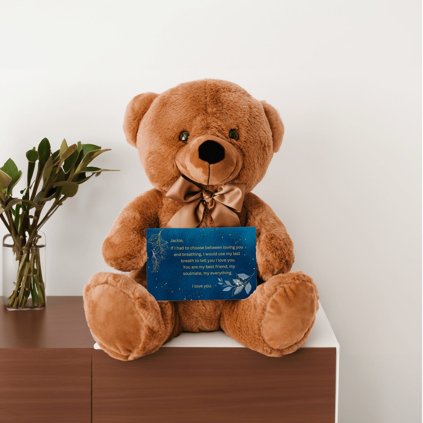 "If I Had to Choose"- Teddy Bear with Personalized Canvas Card