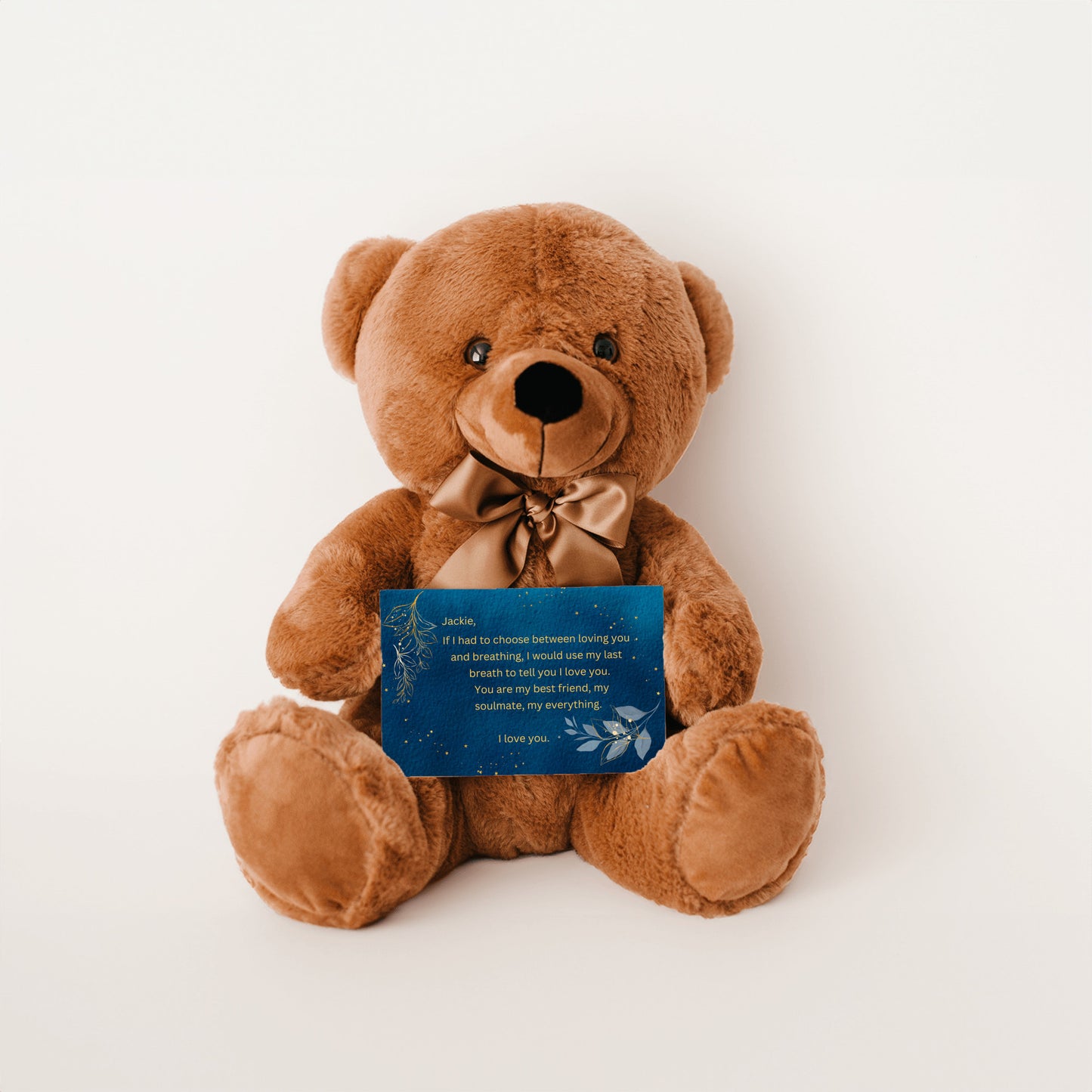 "If I Had to Choose"- Teddy Bear with Personalized Canvas Card