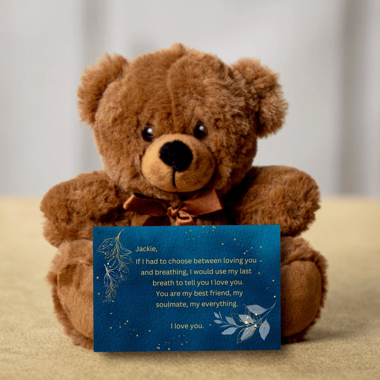 "If I Had to Choose"- Teddy Bear with Personalized Canvas Card