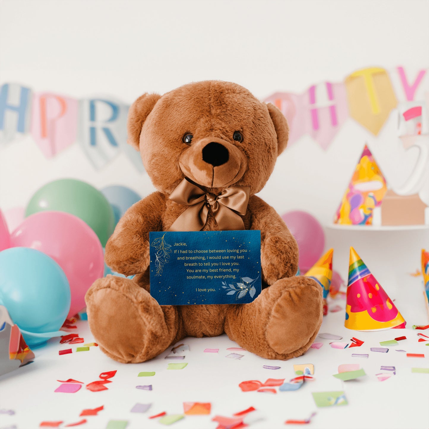 "If I Had to Choose"- Teddy Bear with Personalized Canvas Card