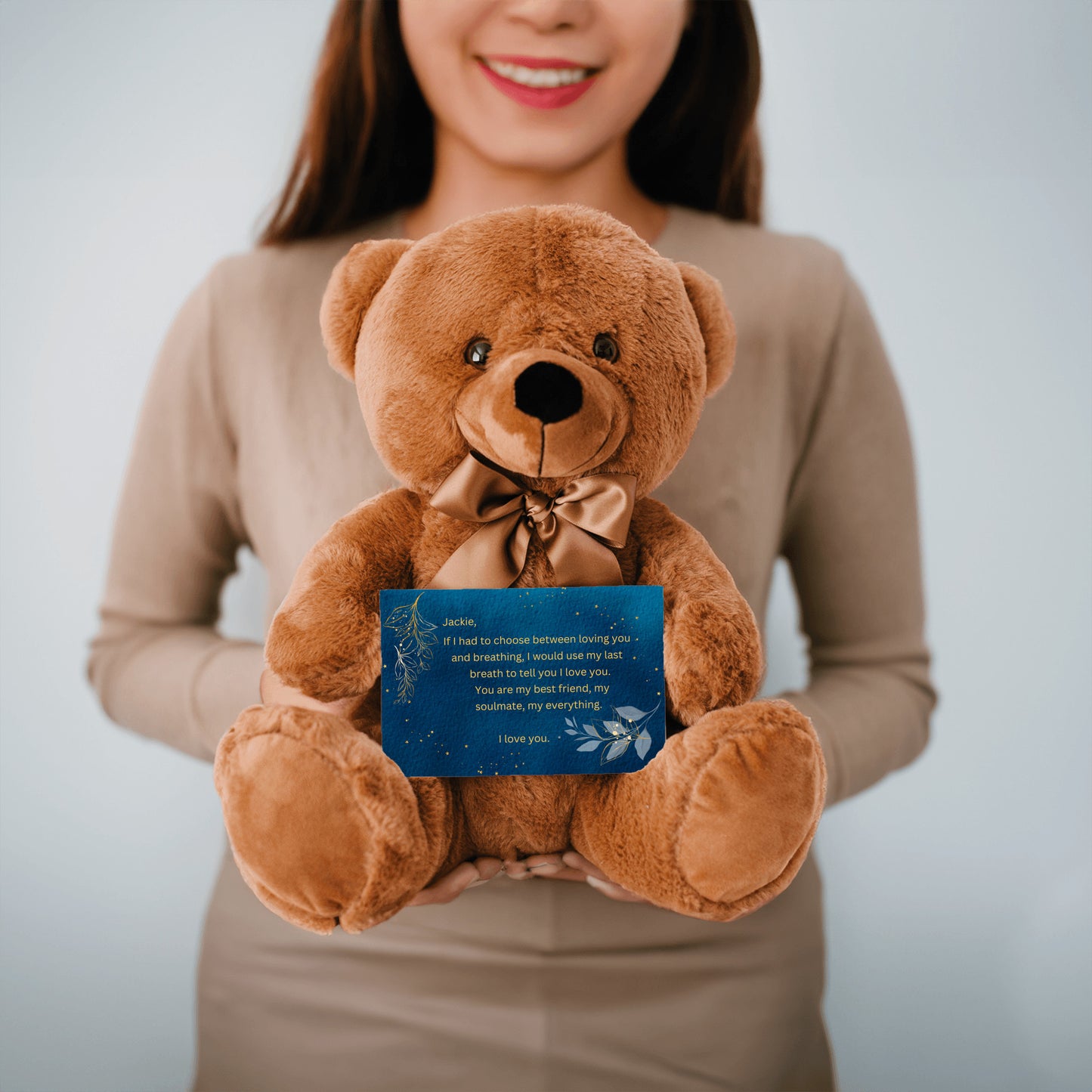 "If I Had to Choose"- Teddy Bear with Personalized Canvas Card