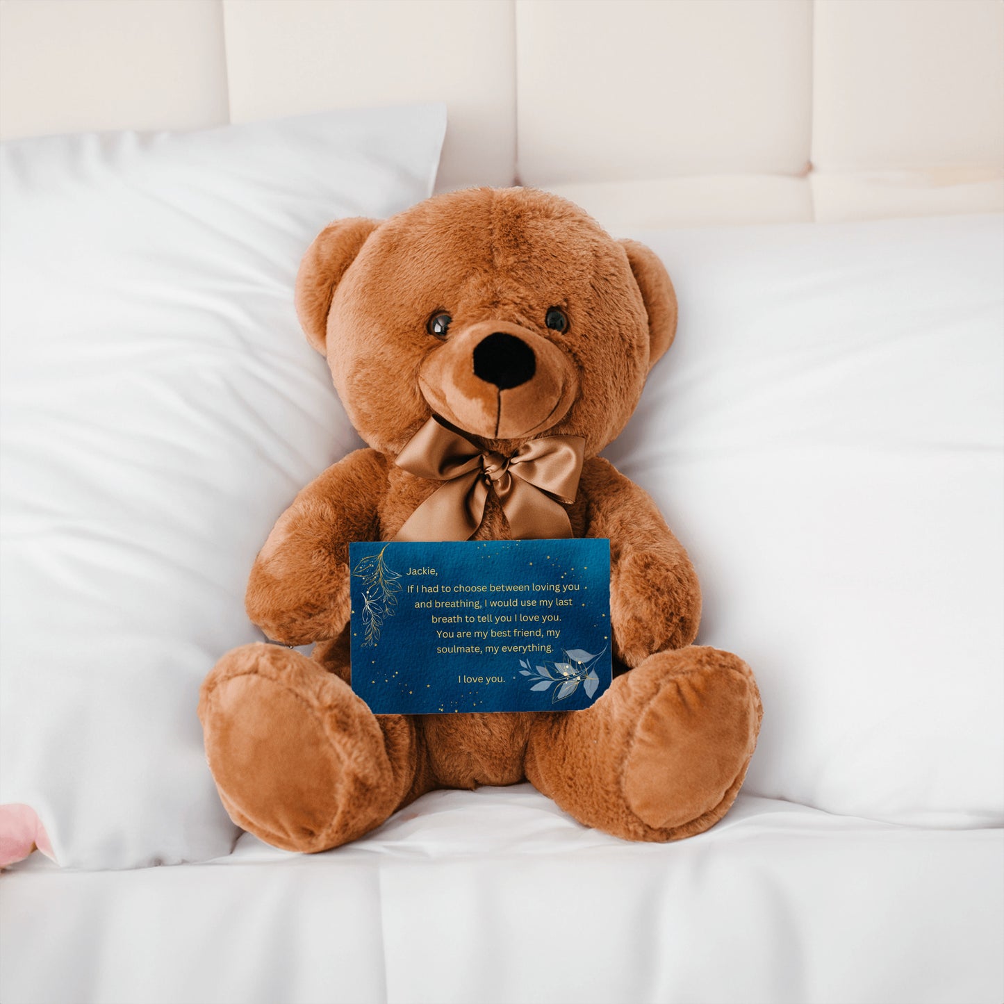 "If I Had to Choose"- Teddy Bear with Personalized Canvas Card