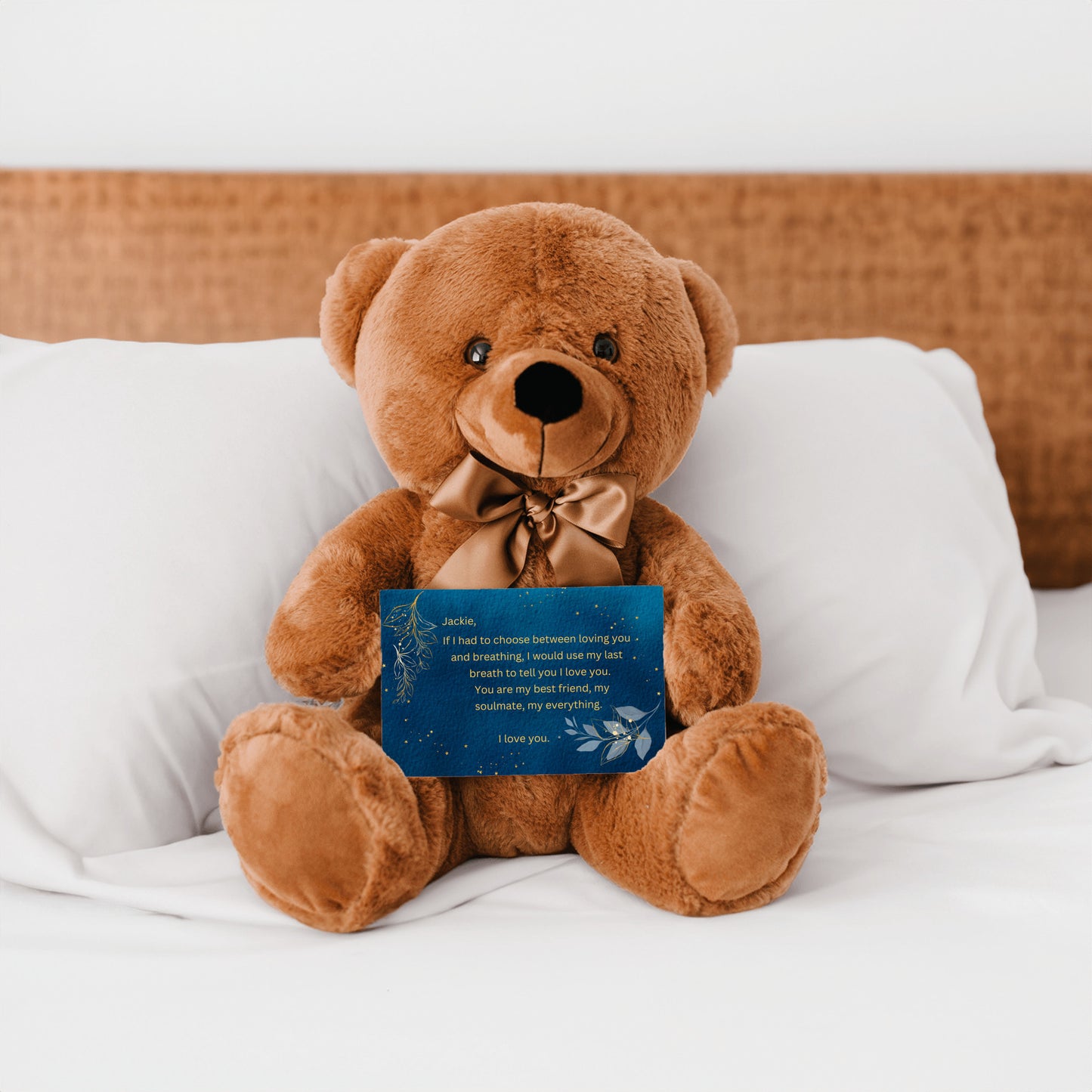 "If I Had to Choose"- Teddy Bear with Personalized Canvas Card