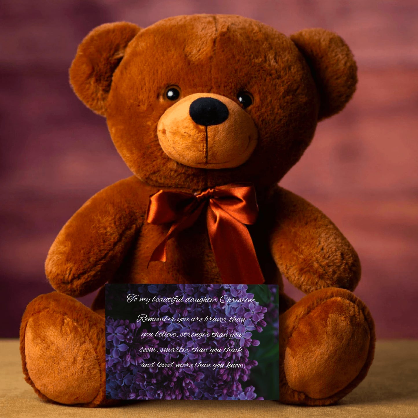 "To My Beautiful Daughter"- Personalized Teddy Bear with Canvas Card