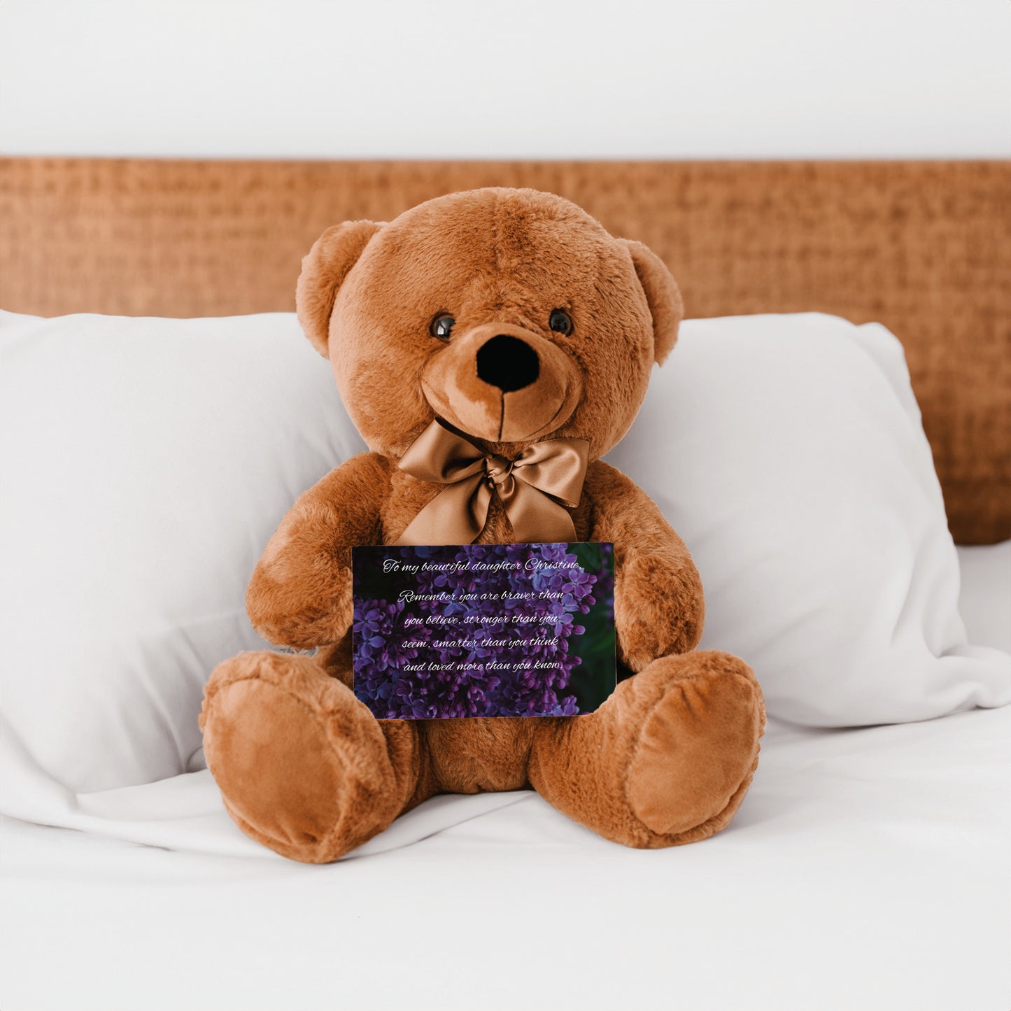 "To My Beautiful Daughter"- Personalized Teddy Bear with Canvas Card