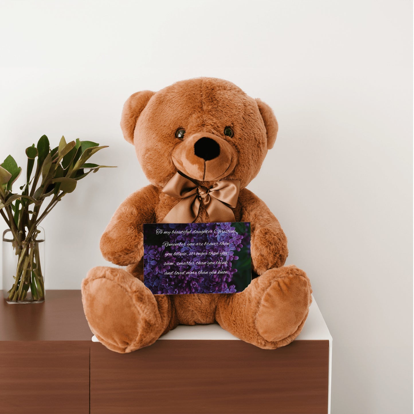 "To My Beautiful Daughter"- Personalized Teddy Bear with Canvas Card