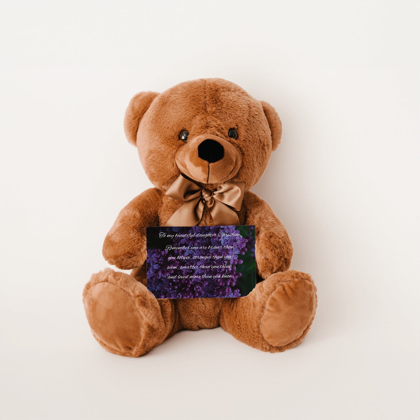 "To My Beautiful Daughter"- Personalized Teddy Bear with Canvas Card