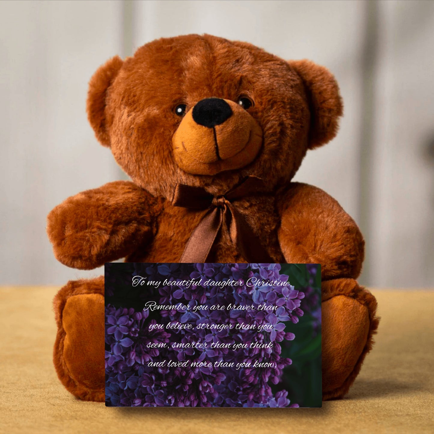 "To My Beautiful Daughter"- Personalized Teddy Bear with Canvas Card