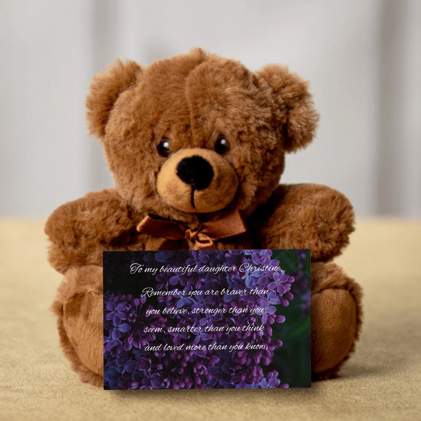 "To My Beautiful Daughter"- Personalized Teddy Bear with Canvas Card