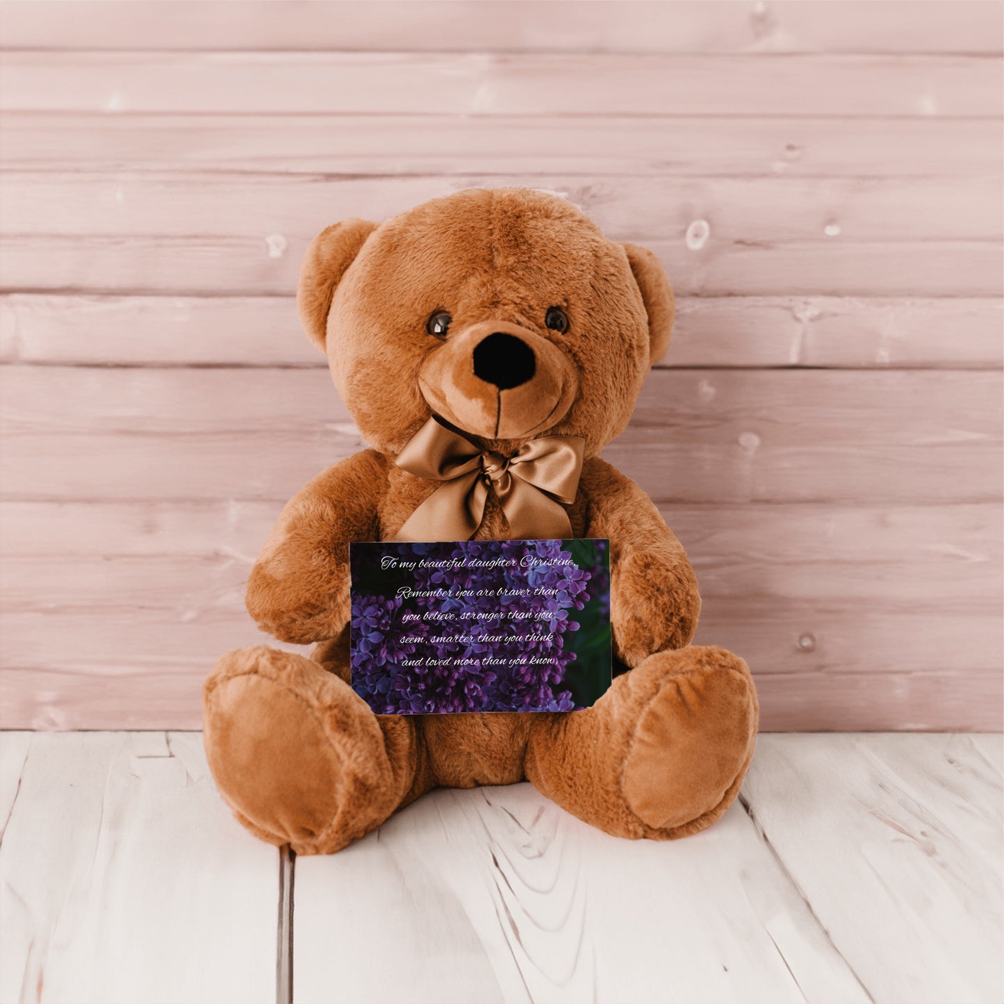 "To My Beautiful Daughter"- Personalized Teddy Bear with Canvas Card