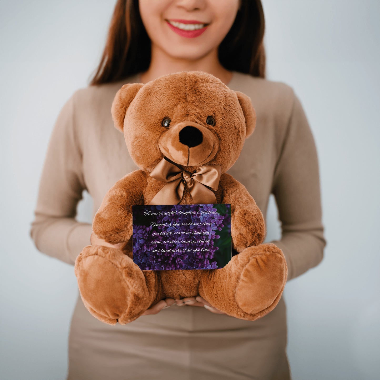 "To My Beautiful Daughter"- Personalized Teddy Bear with Canvas Card