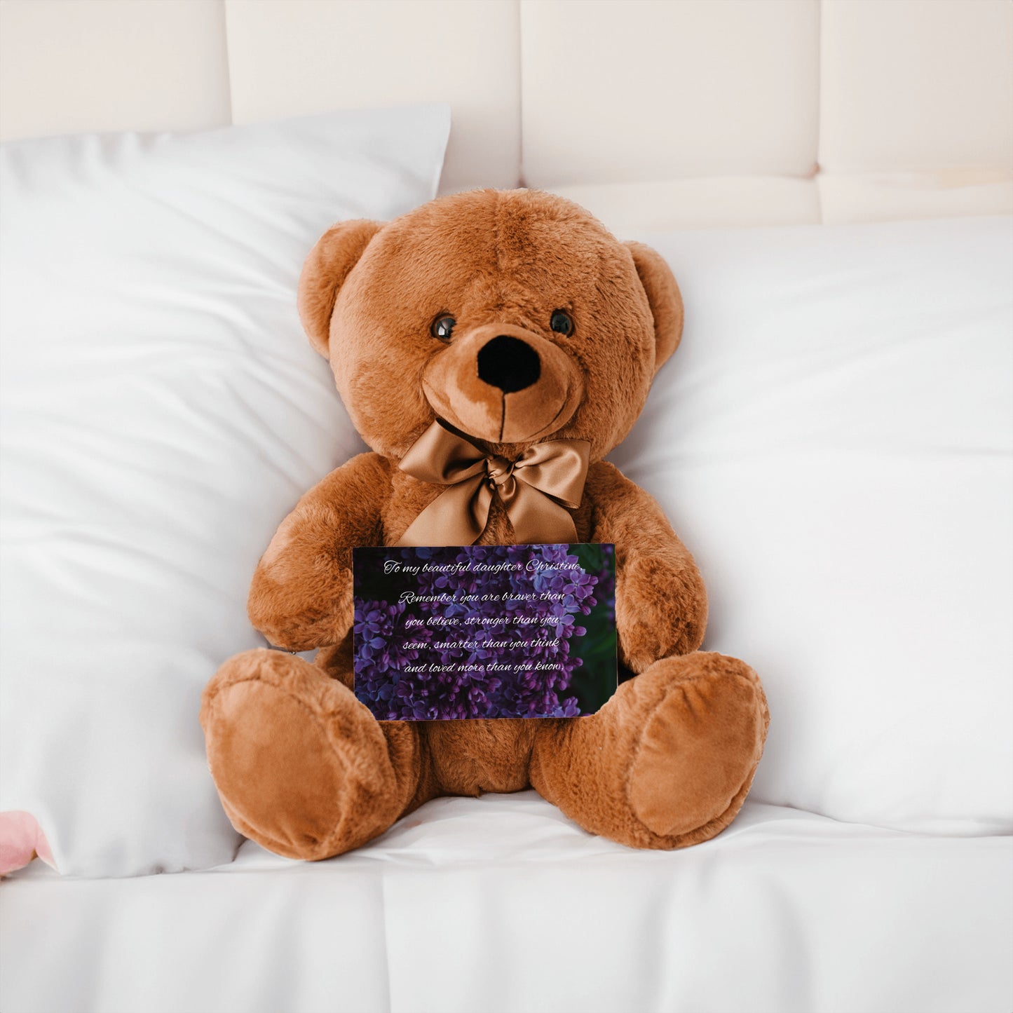 "To My Beautiful Daughter"- Personalized Teddy Bear with Canvas Card