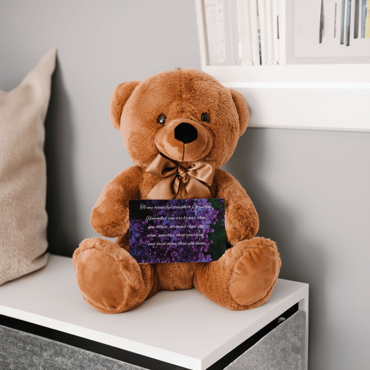 "To My Beautiful Daughter"- Personalized Teddy Bear with Canvas Card